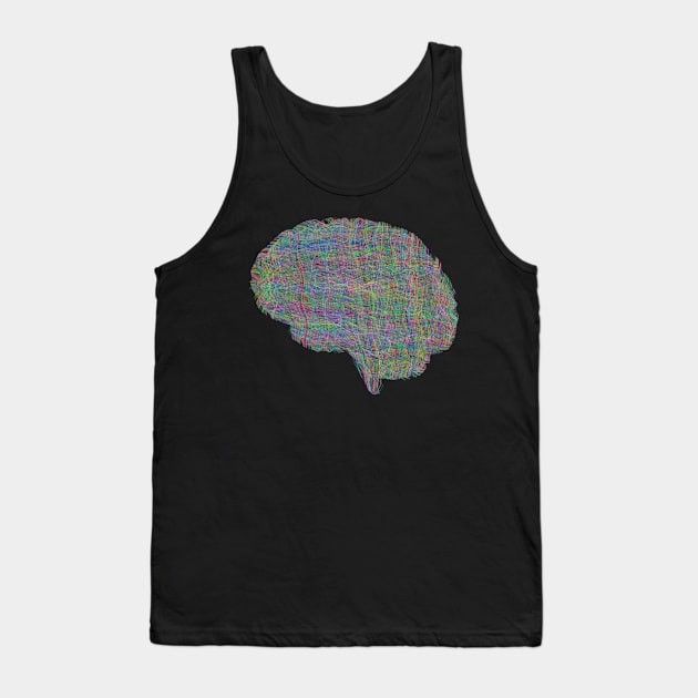 rainbow abstract neurodivergent anxiety brain Tank Top by opptop
